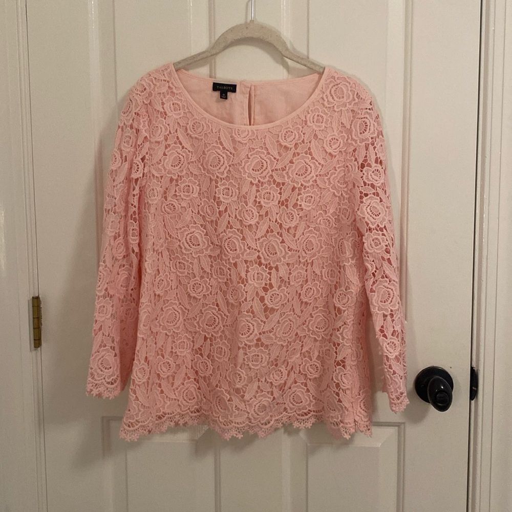 Talbots Floral Lace Long Sleeve